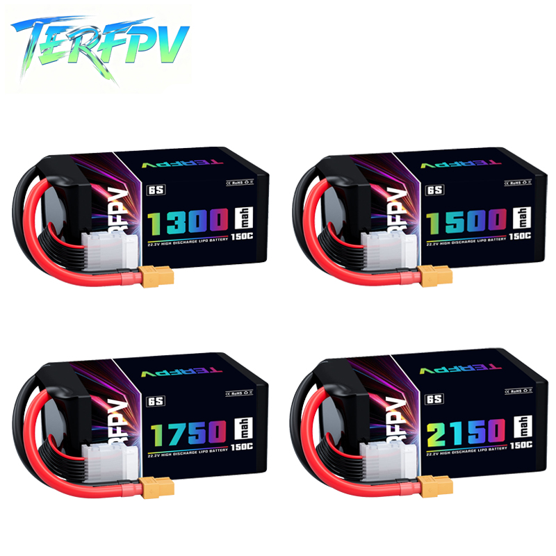 Drone Battery Plate - TERFPV リポバッテリー 6S 22.2V 1300/1500/1750./2150mAh 150C