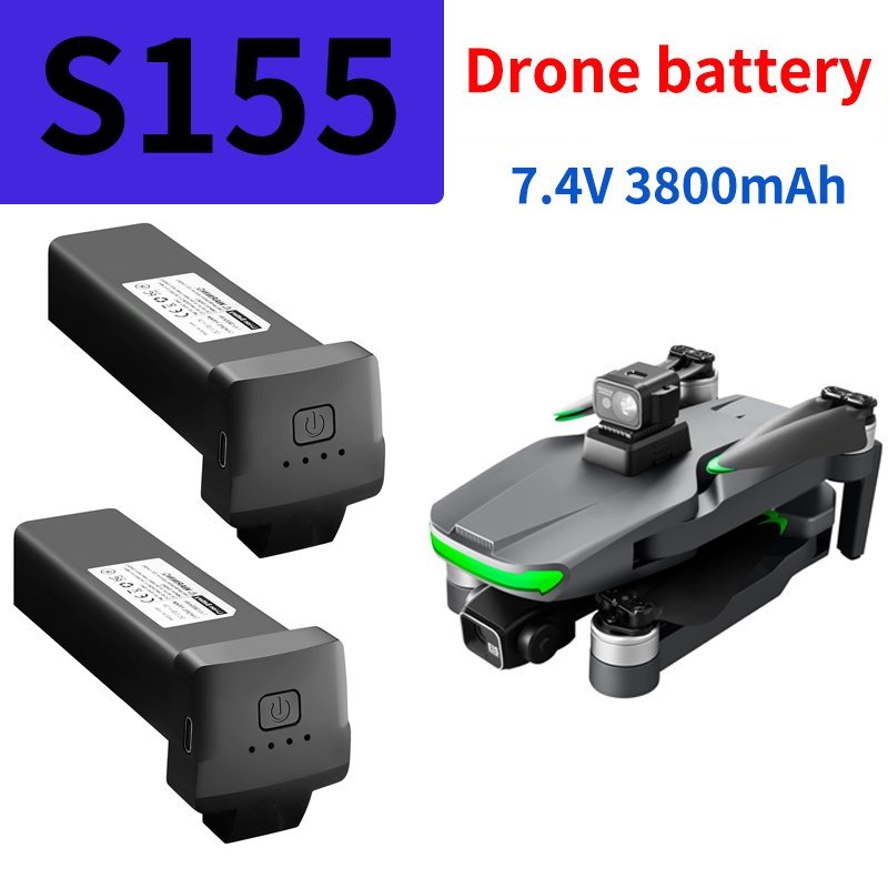 Drone Battery Li-Ion - ドローン用長寿命バッテリー,s155 Promaxドローン用スペアパーツ,7.4v,3800mah,40分,ドローンアクセサリー
