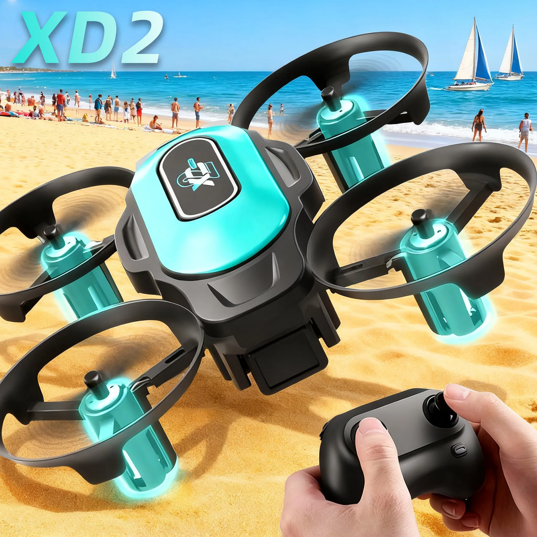 Drone Battery Case - XD2 ミニドローン、360 ° スタントフリップ、LEDナイトライト、耐衝撃性ボディ、超携帯性、簡単操作、初心者向けの素晴らしいギフト