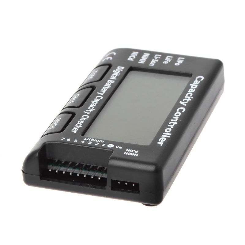 Drone Battery Voltage Checker - ハンドヘルドバッテリー容量チェッカー、ドローンFPVレーシングカー、トラック用の低電圧アラーム付き高精度デジタルテスター