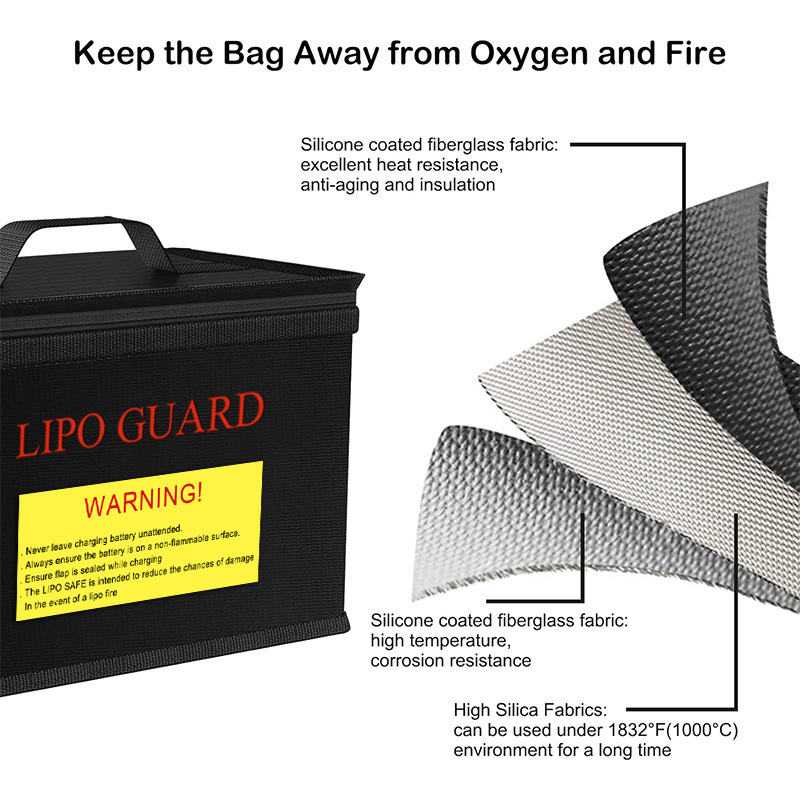 リポガード安全バッグ耐火防爆ポータブルリポ安全バッグ Rc  - Drone Battery Bag のレビューと価格