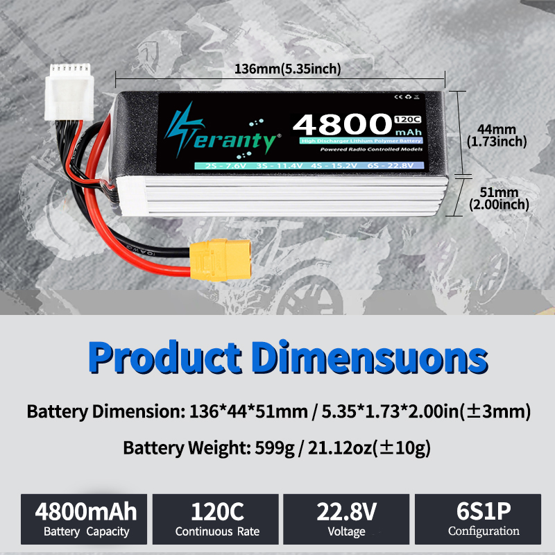 TERANTY 6S 4800mAh リポバッテリー 22. - Drone Battery Plate のレビューと価格