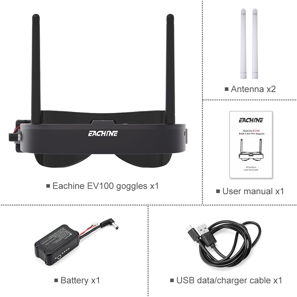 Eachine EV100 720*540 5.8 グラム  - Drone Battery Case のレビューと価格