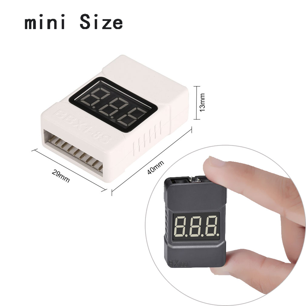 1-8S Lipo バッテリー電圧テスター低電圧ブザーアラー - Drone Battery Voltage Checker のレビューと価格