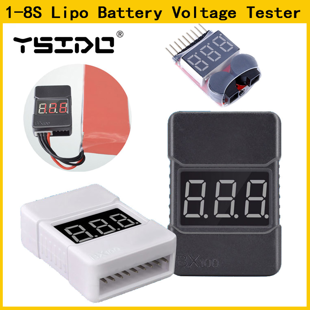 1-8S Lipo バッテリー電圧テスター低電圧ブザーアラー - Drone Battery Voltage Checker のレビューと価格