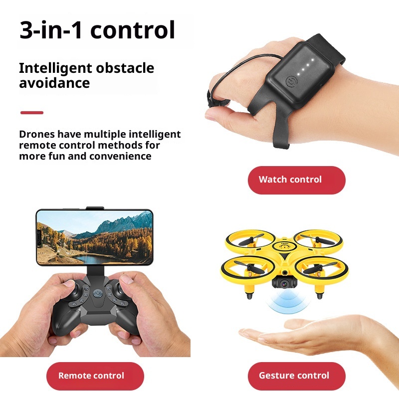 電動ジェスチャー制御ドローンおもちゃ、ライト付きスマートRC - Drone Battery Smart のレビューと価格